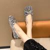 Shoes for Women 2024 Fashion Basic Women's Flats Outdoor Daily Flats Women Bling Bow Tie Round Toe Slip On Low Heel Shoes Female