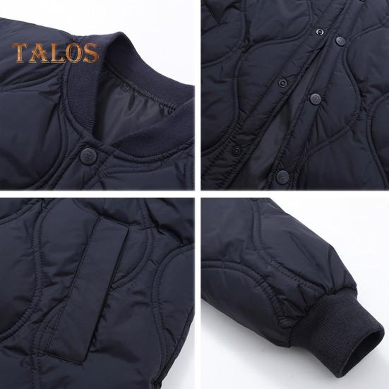 Мужское пуховое пальто с воротником-стойкой, длинными рукавами, застежкой на пуговицы, однотонная куртка с боковыми карманами, стеганая верхняя одежда для отдыха на открытом воздухе