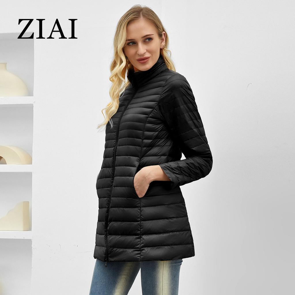 ziai Autumn Winter Women's Jacket Warm Padded Puffer Coat Ultra Light Down Jacket Women Quilted Parka Slim Fit Outerwear DM22