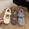 Fairy Wind Lamb Wool French Wool Shoes Female 2025 Winter New Sole with Mary Jane Doudou Cotton Shoes