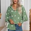 Spring and Autumn Women's Polka Dot Print Lantern Sleeve Shirt Long Sleeve Blouse Tops