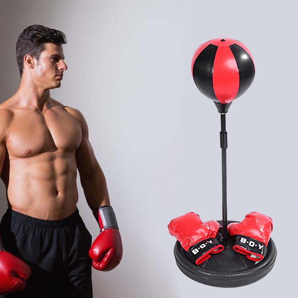 Веселый набор для бокса для детей с боксерским мячом на подставке, боксерскими перчатками, ручным насосом, детский подарок