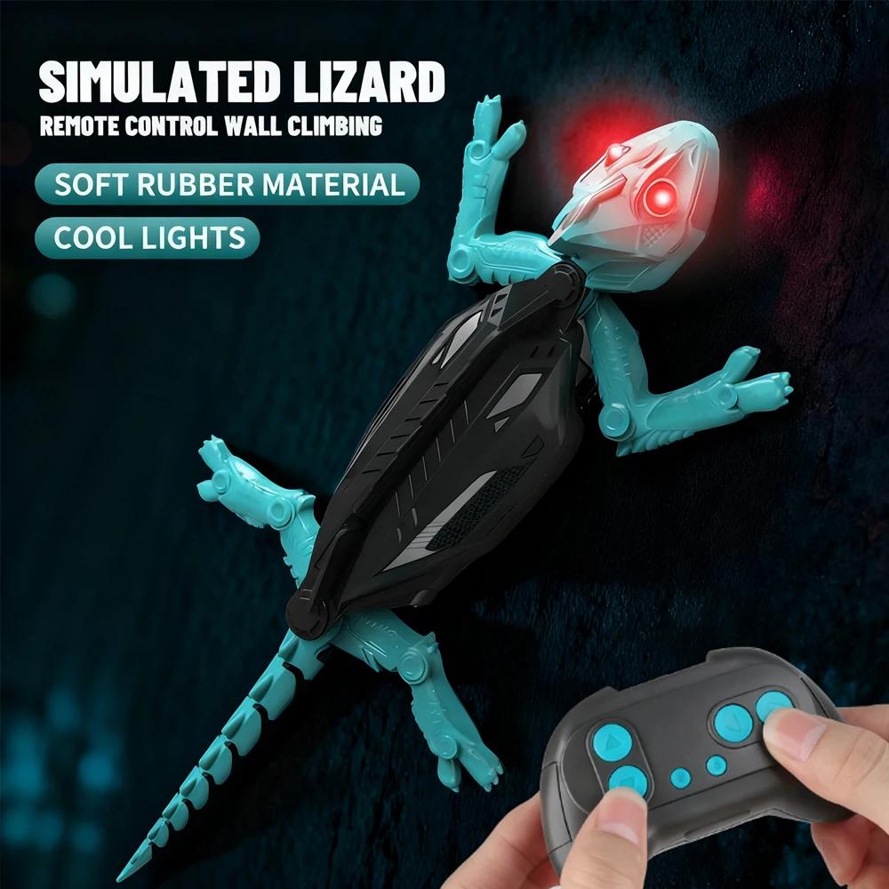 Electric Remote Control Wall Climbing Toy Intelligent Charging Wall Climbing Gecko Simulated Animal Model Crafts Christmas Gift