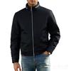 Men's Casual Solid-color Stand-up Collar Fitted Jacket, Windbreaker, Men's Zipper Baseball Shirt, Light Jacket
