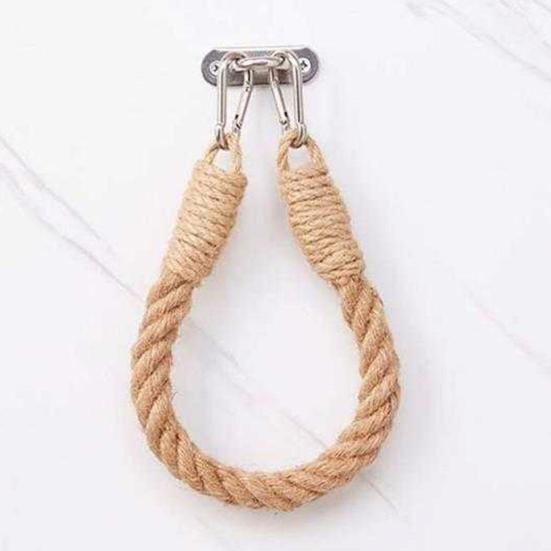 Twine Toilet Roll Holder Wall-Mounted Toilet Paper Holder Rustic Twine Rope Paper Roll Dispenser for Bathroom Organization