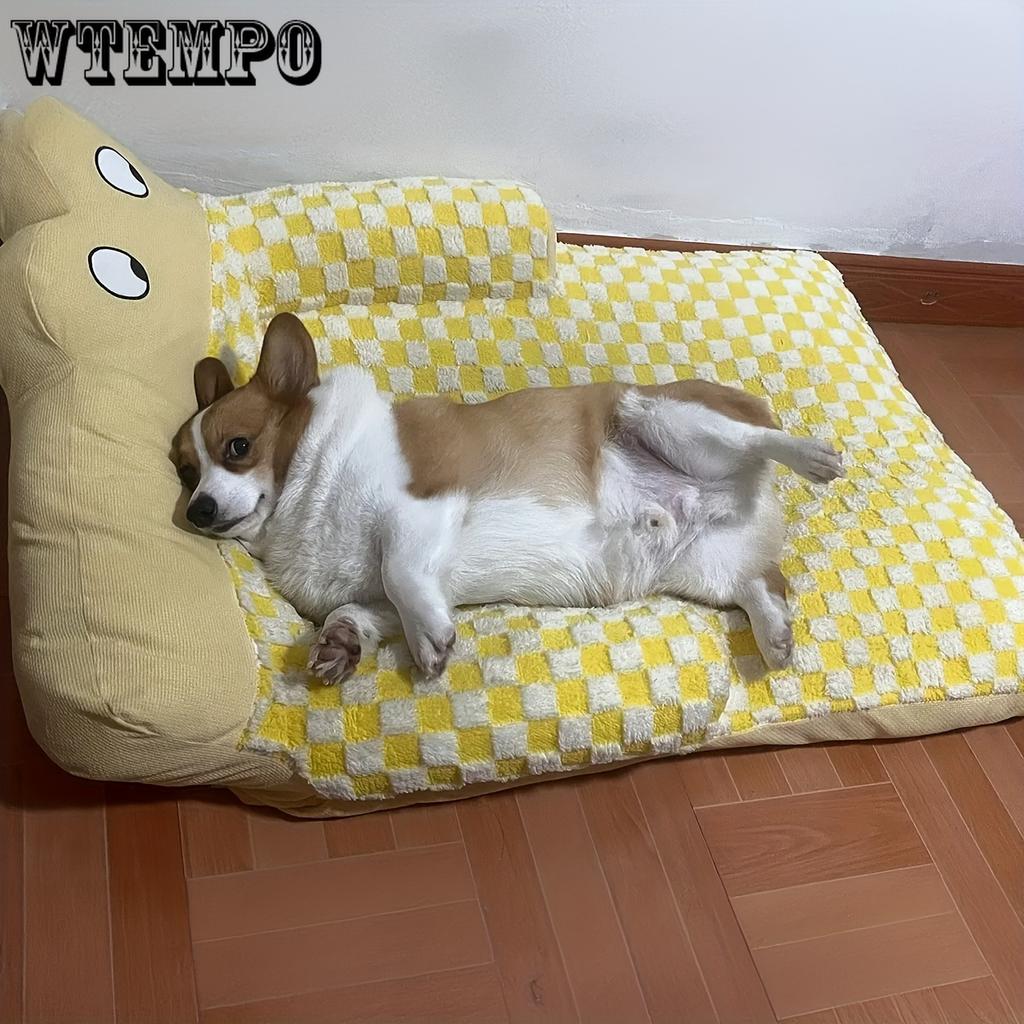 Уютная и моющаяся лежанка для собак, подходящая для осени и зимы, которая обеспечивает тепло и комфорт, а также служит кошачьим гнездом в любое время года.