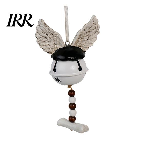 Seasonal Halloween Decor Jingle Bell Ornament, Gothic Bull Skull/Angel Wings Hanging Decorative Decoration for Tree, Party Home Cool Patterns