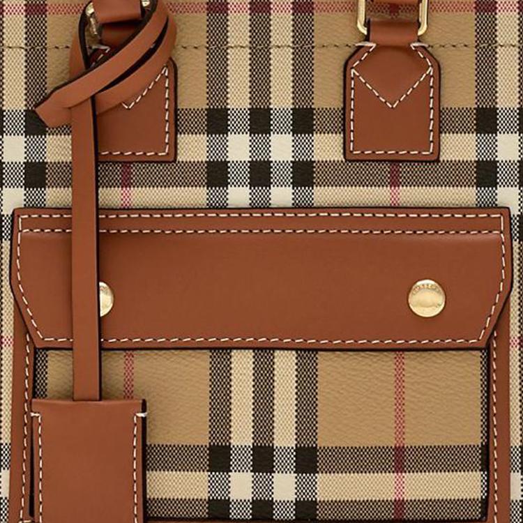 Burberry Freya Detachable Adjustable Shoulder Strap Tote Bag Women tote bags Classic-Beige Heather-Brown 80975661