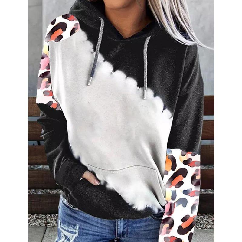 Весна Осень Цветные Блоки Печатный 3D Модные Повседневные Толстовки С Капюшоном Толстовки и Свитшоты (Женский)