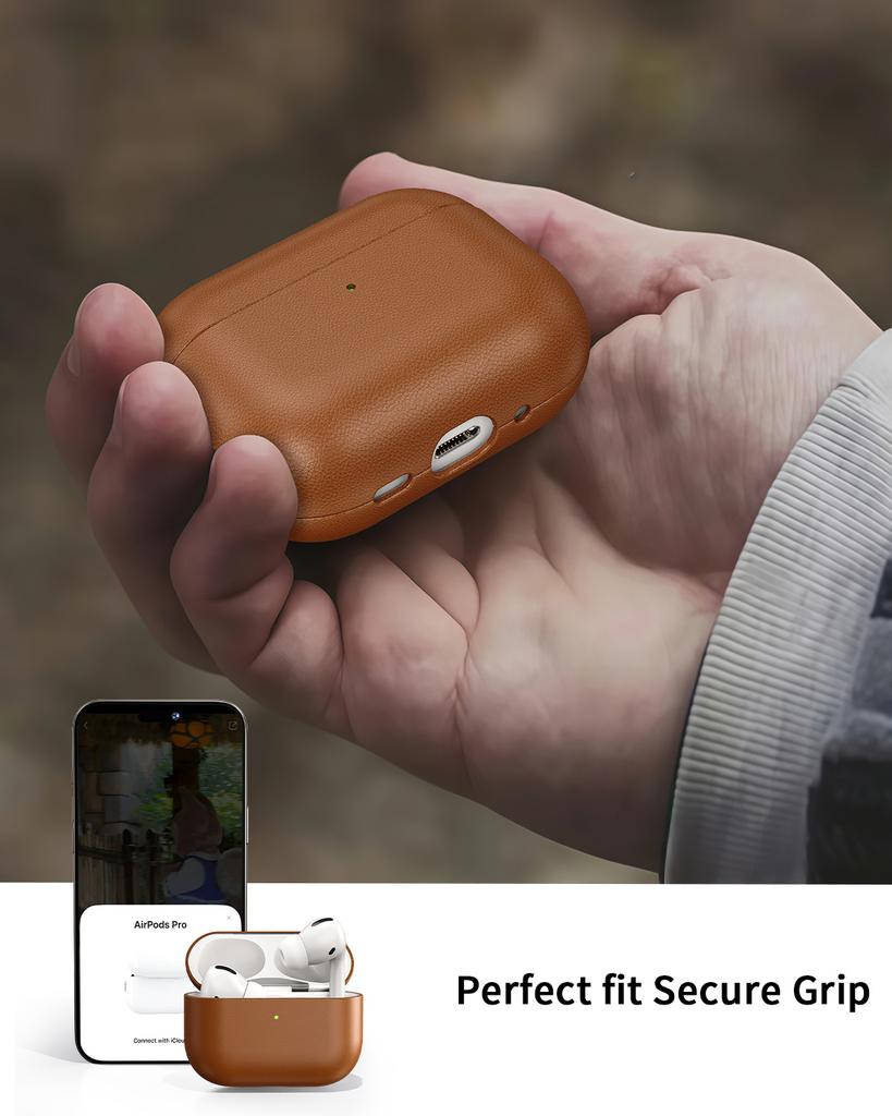 Oatsbasf Оригинальные кожаные чехлы для наушников AirPods Pro 3 Роскошный защитный чехол для Airpods Pro 3 Ударопрочный с крючком