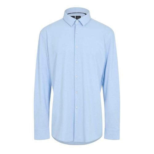 Boss Mens Plain Collared Regular Long-Sleeved Shirt