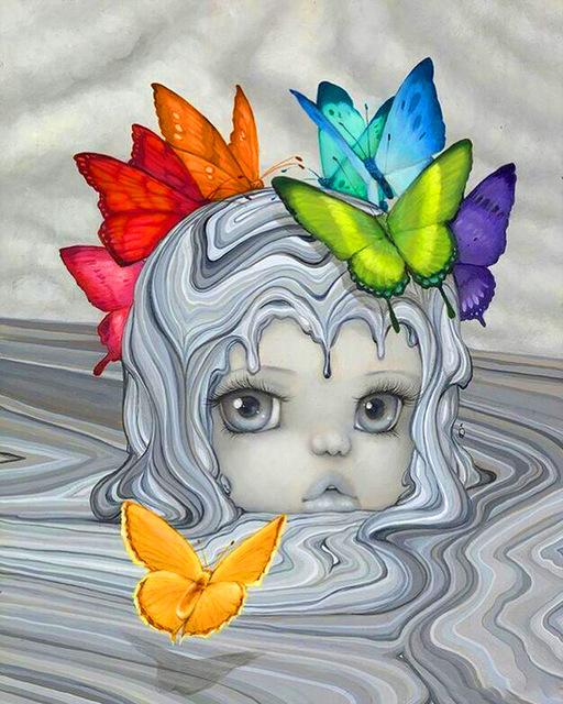 Embroidery Angel 5d Diy Diamond Full Round Diamond Painting Kids Cross Stitch Portrait Rhinestone Pictures Home Decor