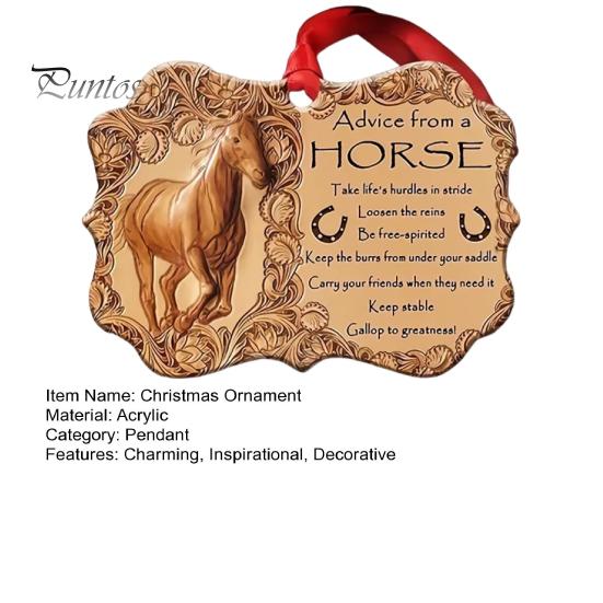 Рождественская елка с изображением лошади, 2D акриловая елка с изображением лошади, подвесное украшение на память о лошади, украшение для дома для любителей лошадей