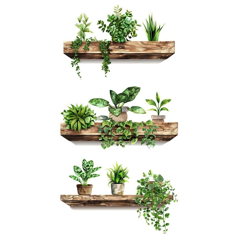 Home Decor Wall Stickers Self-adhesive Potted Plant Decals DIY Wall Mural