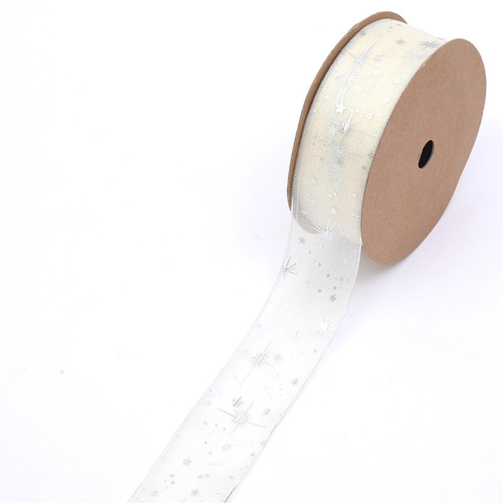 25mm Width Starry Sky Ribbon Organza Wedding Party Ribbon Gift Bouquet Wrap Ribbon  Cake Decoration