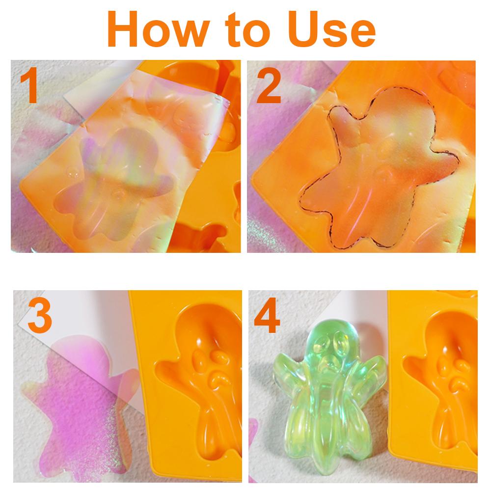 10 шт./коробка Разноцветная 13 стилей Бумага для фольгирования ногтей DIY Поделки Наполнители для эпоксидной смолы Отражающая наклейка Аврора Лазерная пленка Арт Форма Наполнитель