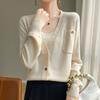Spring Autumn Women's Knitwear V-Neck Cardigan Long Sleeve Sweater Jacket