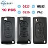 Superkey 10 шт. Замена для Peugeot Partner 207 307 308 407 807 Для Citroen C2 C3 C5 Berlingo Выкидной корпус для автомобильного ключа с пультом