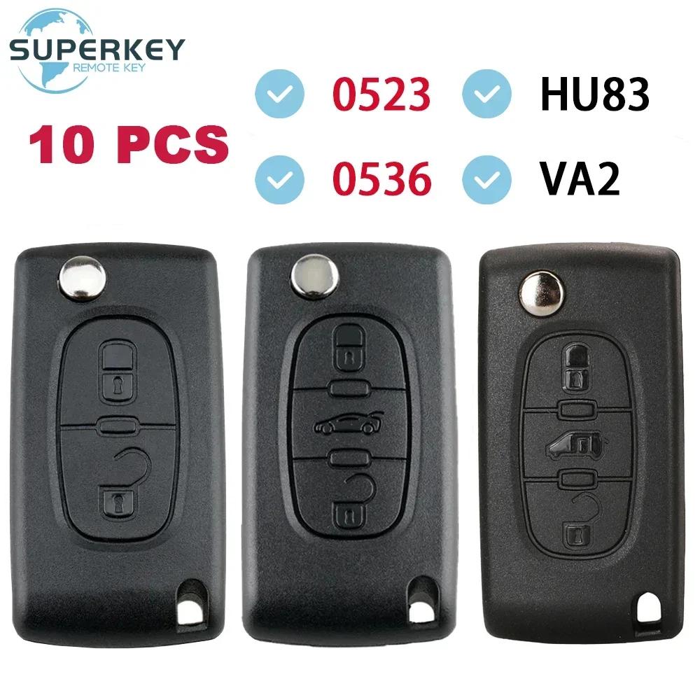 Superkey 10 шт. Замена для Peugeot Partner 207 307 308 407 807 Для Citroen C2 C3 C5 Berlingo Выкидной корпус для автомобильного ключа с пультом