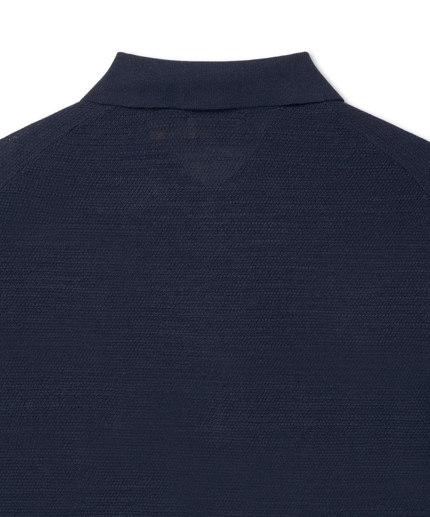 POLO RALPH LAUREN Textured Cotton Linen Shirt Sweater - Bright Navy