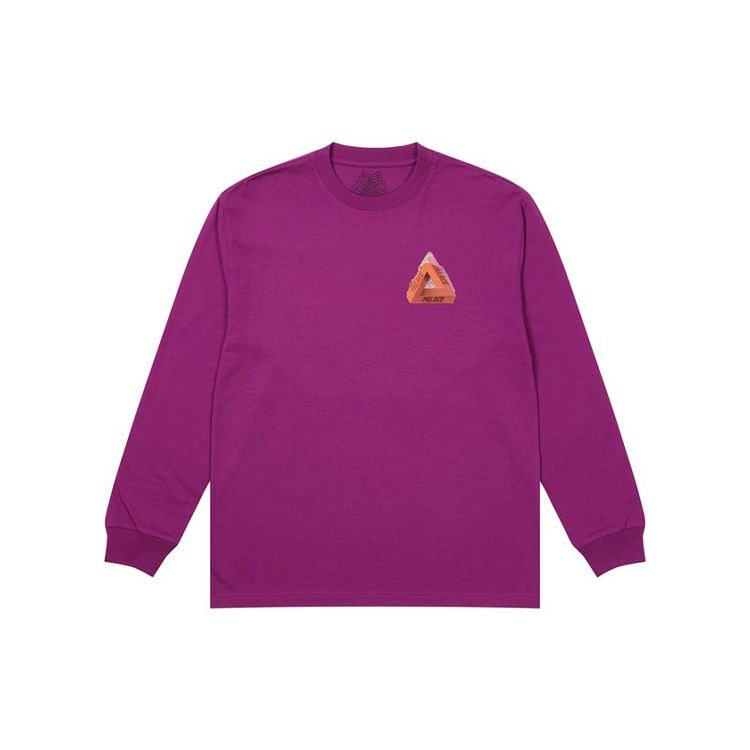 Palace FW21 Футболка с круглым вырезом и длинными рукавами с изображением Chapping Scenic Print Топы унисекс сливового цвета P21LS013