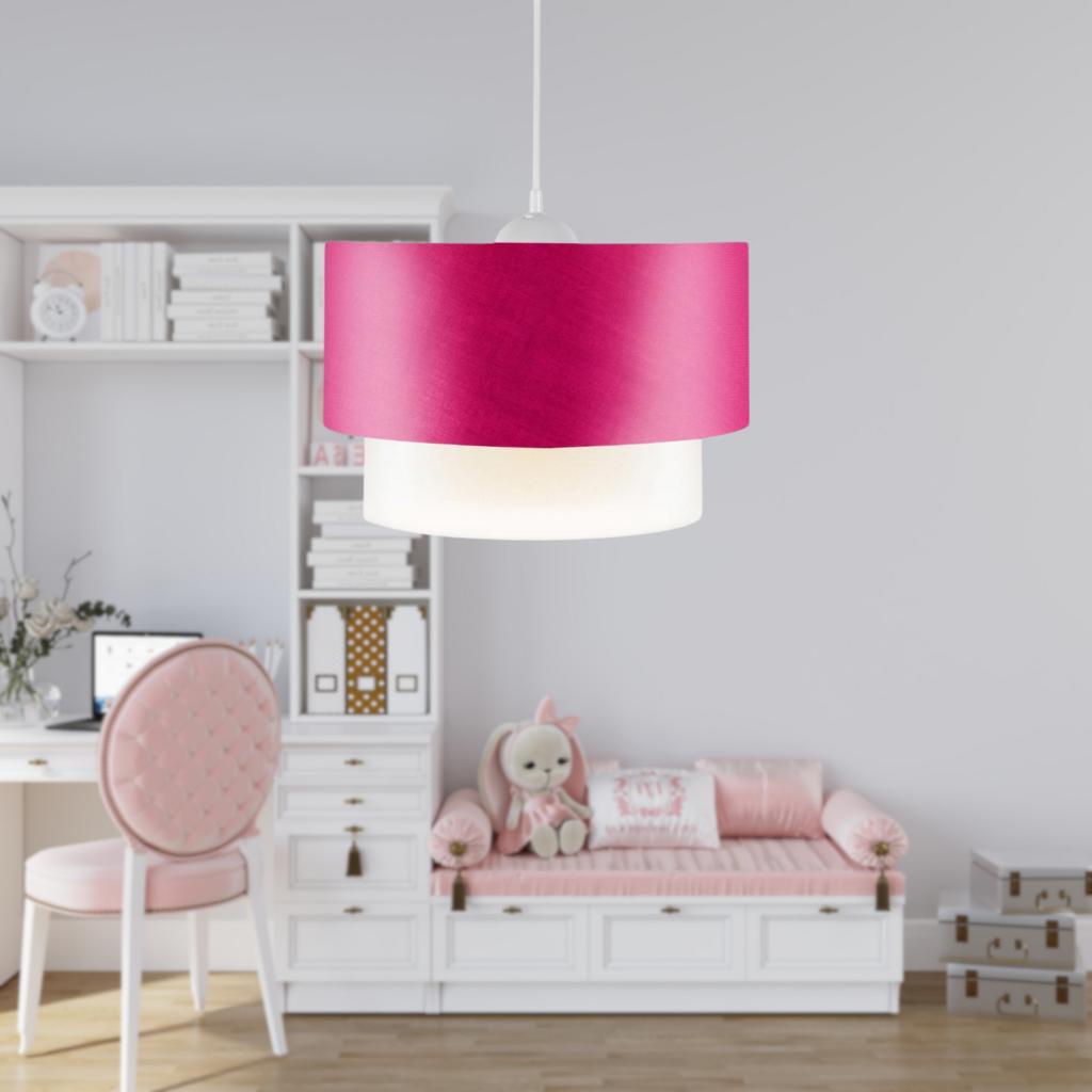 Одинарный подвесной светильник для торта, ткань цвета фуксии, люстра для гостиной, спальни, детской комнаты