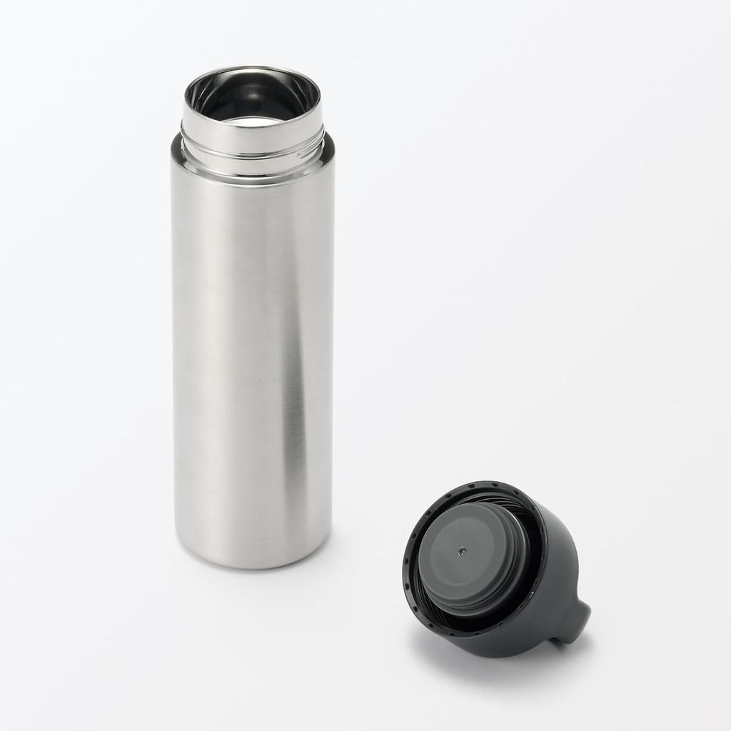 MUJI Vacuum Insulated Bottle with Handle 500mL - Stainless Flask, Japan