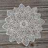 Round White Tablecloth Cup Mat Embroidery Flower Lace Pad Doily Coaster Placemat
