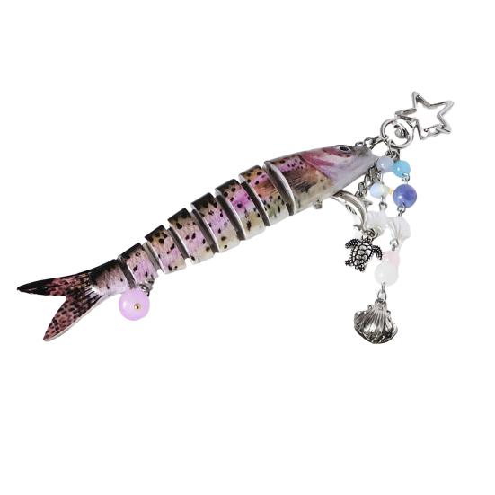 Рыболовная приманка Брелок Подвеска Бусины Ракушка Морская звезда Кисточка 8-секционный Брелок для ключей в виде рыбы