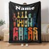 Custom Name Chess Theme Printed Blanket - Perfect for Couch, Bed, Travel & Outdoor Use | Machine Washable, Cozy & Durable.