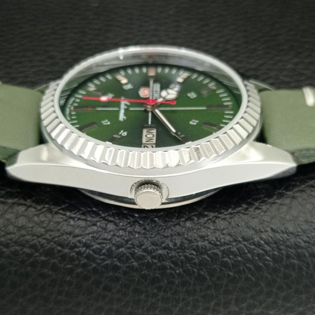 АВТОМАТИЧЕСКИЕ ВИНТАЖНЫЕ ВОССТАНОВЛЕННЫЕ SEIKO 5 6309A ЯПОНИЯ МУЖСКИЕ ЗЕЛЕНЫЕ ЧАСЫ a442822-1