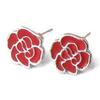 [R5232] - Red 'Rosa Romantica' Earrings - 14 Mm