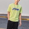 Li-Ning Спортивная модная серия с узором и принтом, свободная футболка с круглым вырезом и короткими рукавами, топы унисекс, глазурованно-зеленый AHSR340-16