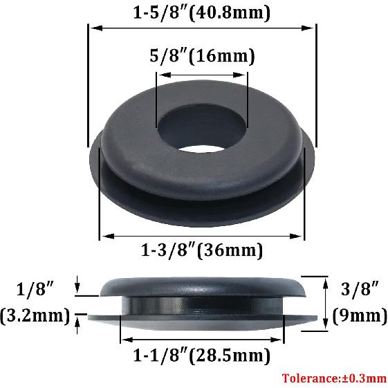 Уплотнение Глэдхэнд, 20 шт. Шайбы Глэдхэнд Резиновые уплотнения Черная прокладка Эластичные втулки Для полуприцепов Прицепов Тормозные воздушные шланги Номер детали 10028