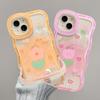Suitable for Apple 15 Transparent Mobile Phone Case for Summer IPhone 14 Smudge Flowers 13 Wavy Edge Invisible Double Bracket 12