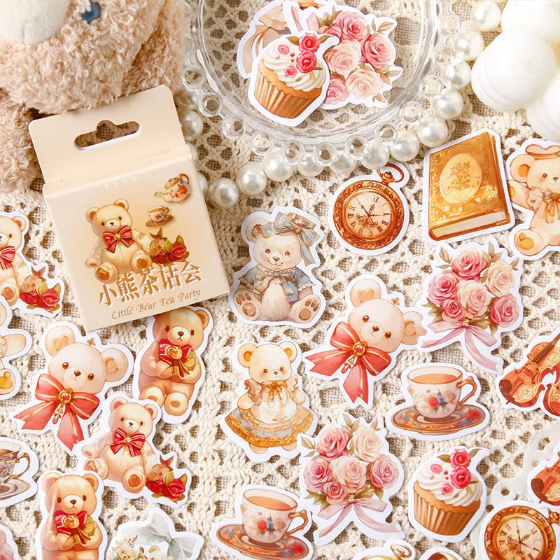 46 pcs Kawaii Cartoon Mini Stickers Creativity Decorative collage Adhesive Diy Diary Album Scrapbooking material
