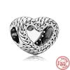 925 Sterling Silver Angel Mom Family Heart Series Shine Beads Fit Original Fashion Charms Bracelets Women DIY Jewelry