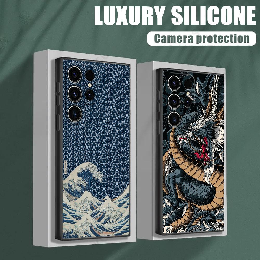 Чехол 'Большая Волна Бог Моря' S26Ultra для Samsung Galaxy S26 S25 S24 S23 S20 S21 FE S22 Ultra S25 Plus 5G Мягкий чехол для телефона