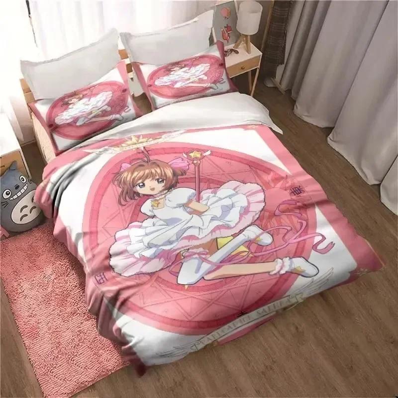 3D Печать Аниме Cardcaptor Sakura Комплект Постельного Белья Спальня Мягкое Современное Покрывало Удобное Мягкое Пододеяльник Удобный Чехол для Одеяла И Наволочка