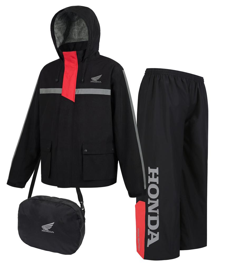Phyps Motorcycle City Rider Rain Shield Packable Jacket Set Red