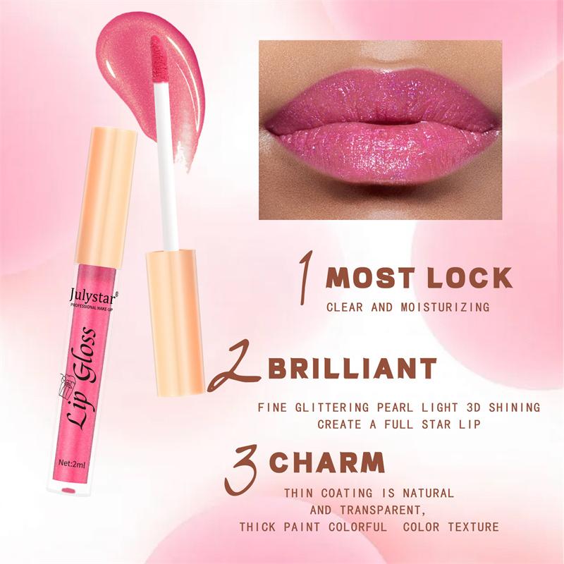 Makeup Lip 8 Color Pearl Lip Gloss Lip and Cheek Lipstick Easy Color Non-stick Cup Sexy Lip Glaze