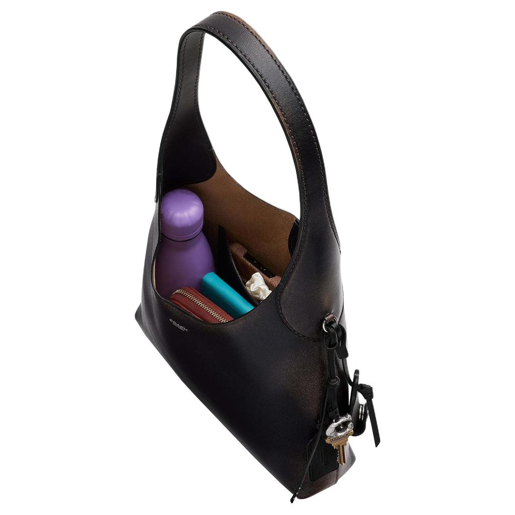 COACH Brooklyn Cow Leather Hobo Bag Shoulder Bag Small Women's Black & Brown CBH44-LHPMZ