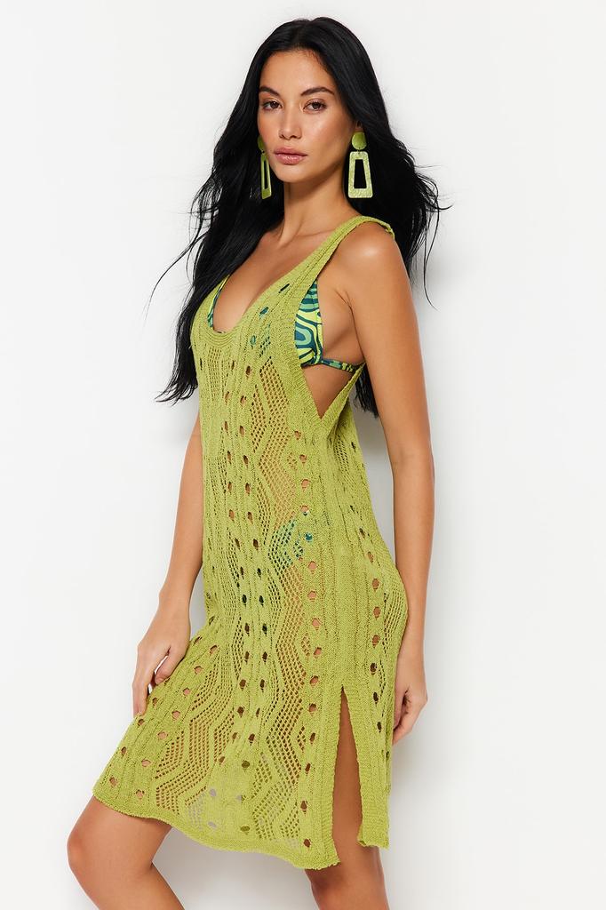 Women Fashion Beach Strap Sleeve Mini Black Mini Woven Cut Out Window Linen Blended Beach Dress