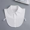 White Double-layer Chiffon Round Neck Fake Collar for Womens Sweater Bottoming Detachable False Collar Neckwear Accessories