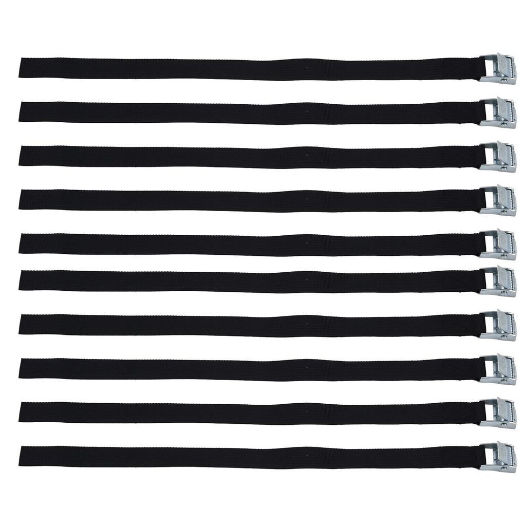 10pcs Tie Down Strap Zinc Alloy Press Buckle Dirt Resistant Nylon Lashing Belt for Goods Luggage