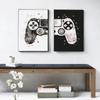 Modern Creative Black and White Splicing Game Machine Living Room Bedroom Game Room Decorative Painting Canvas Painting Frameless Painting Core