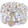 Bohemian Ethnic Multi-Layer Heart Pendant Bead Bracelet