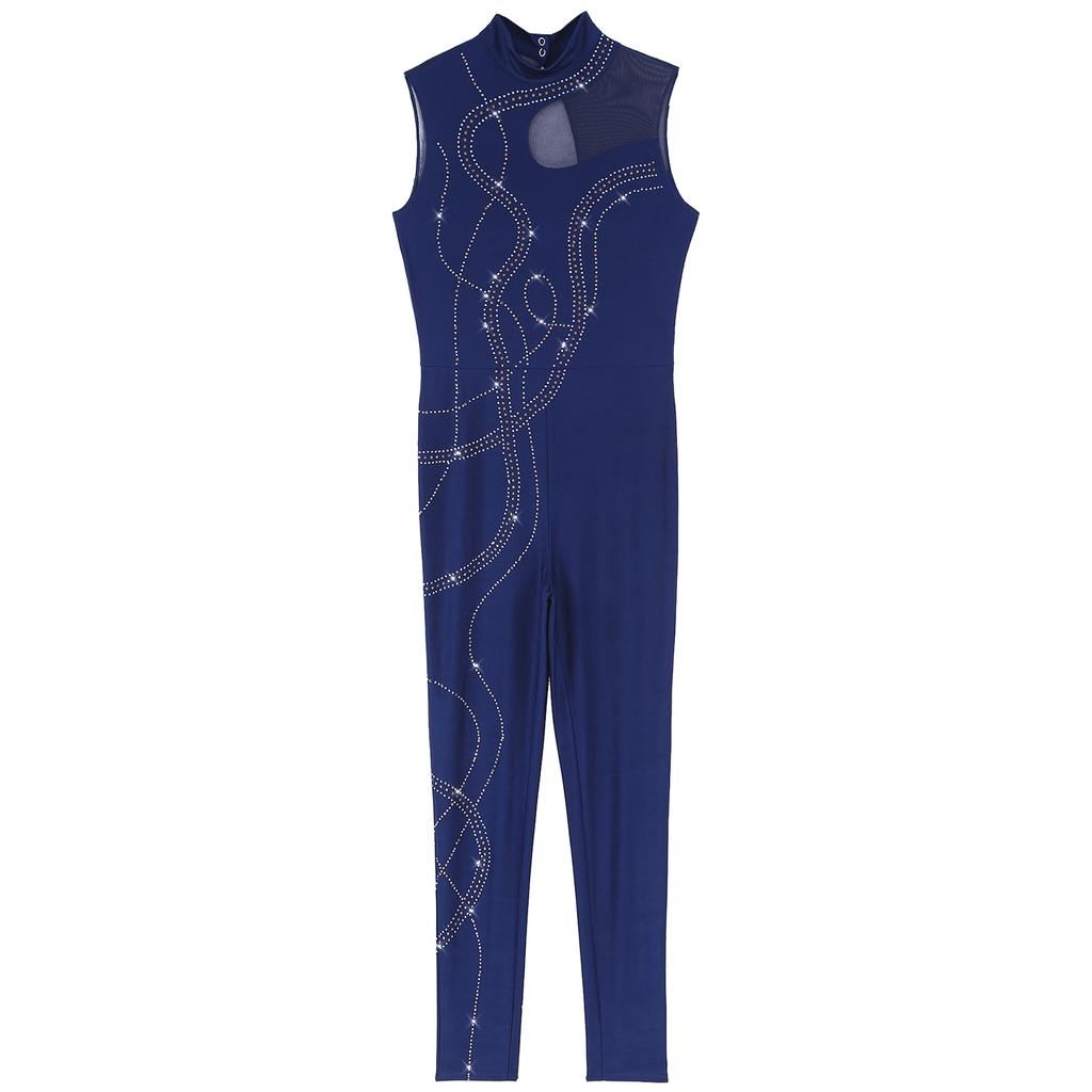 Женский гимнастический комбинезон, цельный безрукавный танцевальный комбинезон, комбинезон для фигурного катания, балетные купальники
