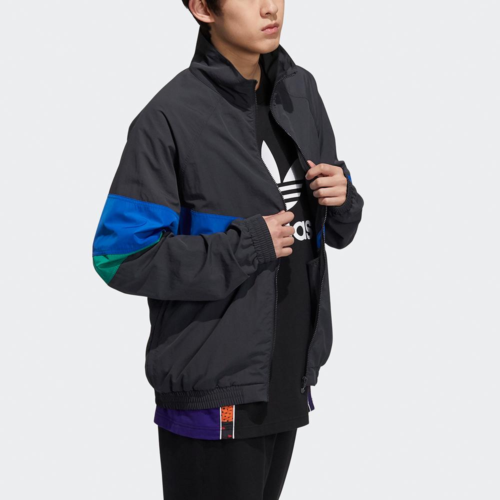 adidas Оригинальная спортивная куртка Clover Ts с контрастной строчкой и логотипом, мужская куртка, черная HF5942