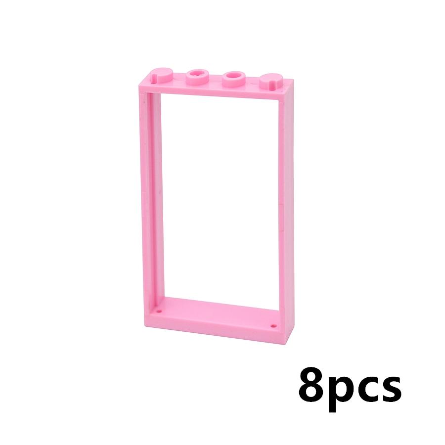 City Window Building Up Cubes Custom Build House Door Frame Glass Bricks Parts Fits 60594 60616 60621 60596 MOC Educational Tool Parts Fo